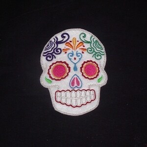 Day of the Dead, Sugar Skull EMBROIDERED patch image 2