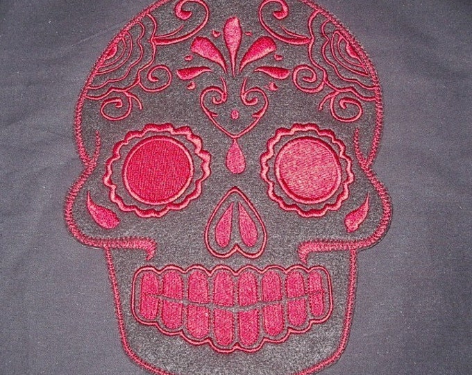 Sugar Skull, Day of the Dead, embroidery patch