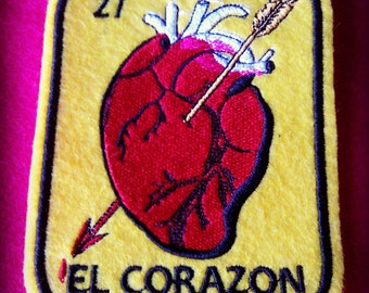 Corazon Loteria Patch Coeur Fer Sur