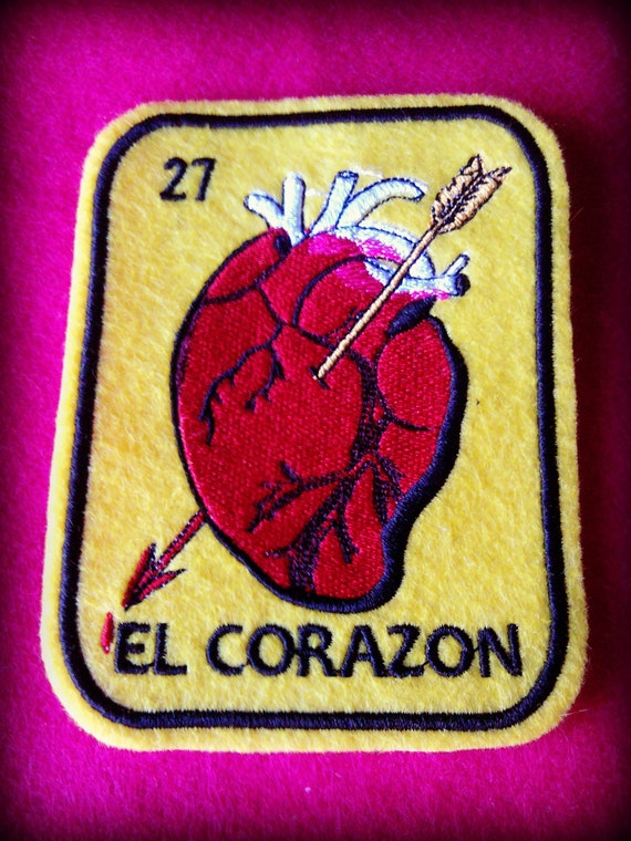 Corazon Loteria Patch Heart Iron On