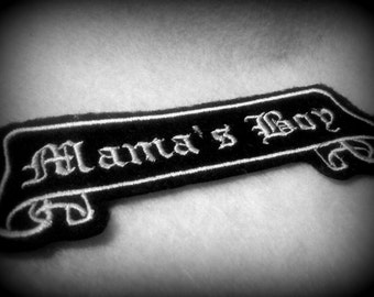 Tattoo Name Patch old english Mama's Boy