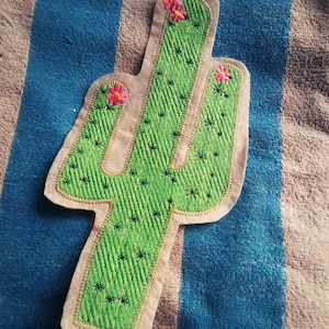 12 inch cactus iron on patch