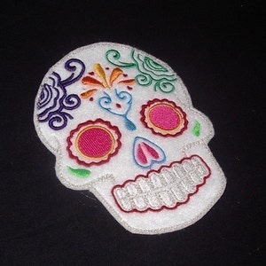 Day of the Dead, Sugar Skull EMBROIDERED patch image 1