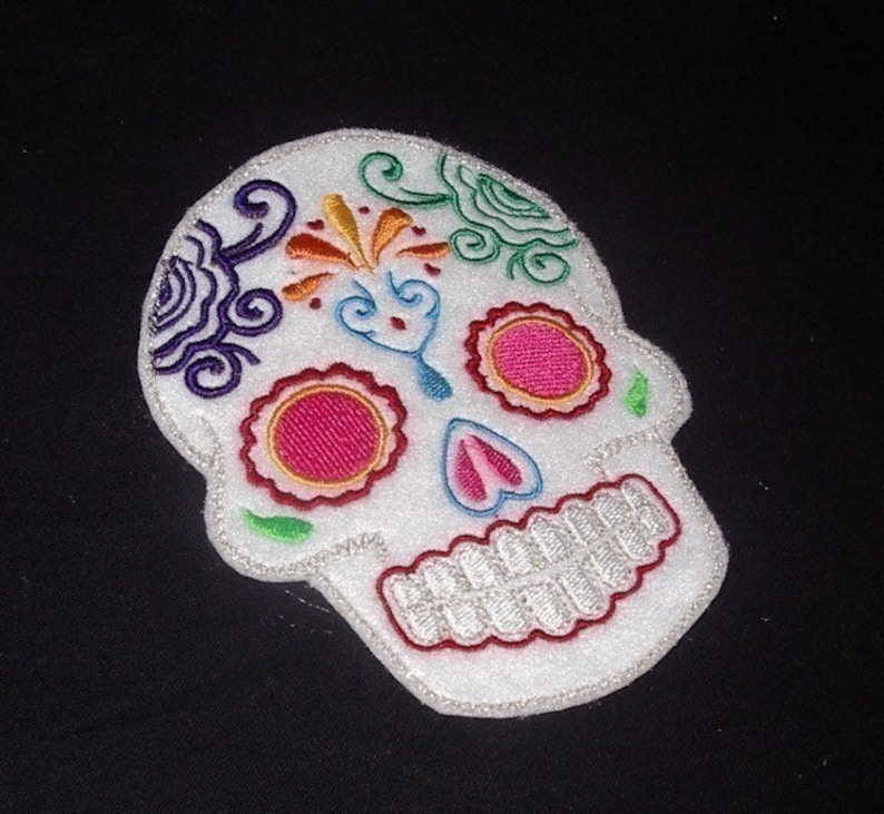 Day of the Dead, Sugar Skull EMBROIDERED patch image 1