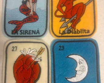 Set of 4 Loteria Patches