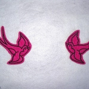 Pair of Swallow iron on patches tattoo inspired image 3