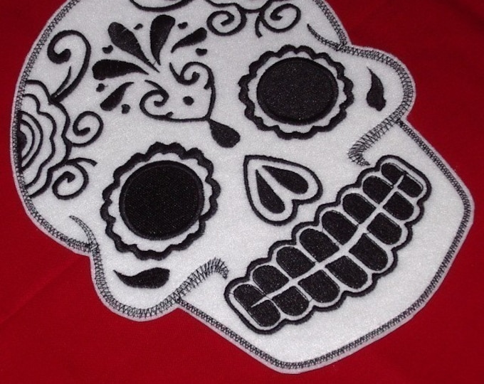 Mexican Day of the Dead Sugar Skull Patch Embroidery