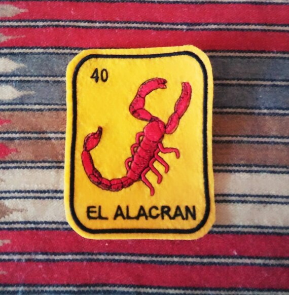 El Alacran Loteria Patch Iron On Scorpion