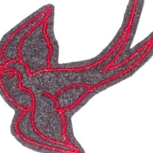 Pair of Swallow iron on patches tattoo inspired image 5