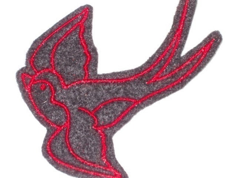 Pair of Swallow iron on patches tattoo inspired image 5