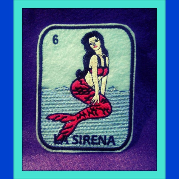 La Sirena Loteria Iron on Patch mermaid
