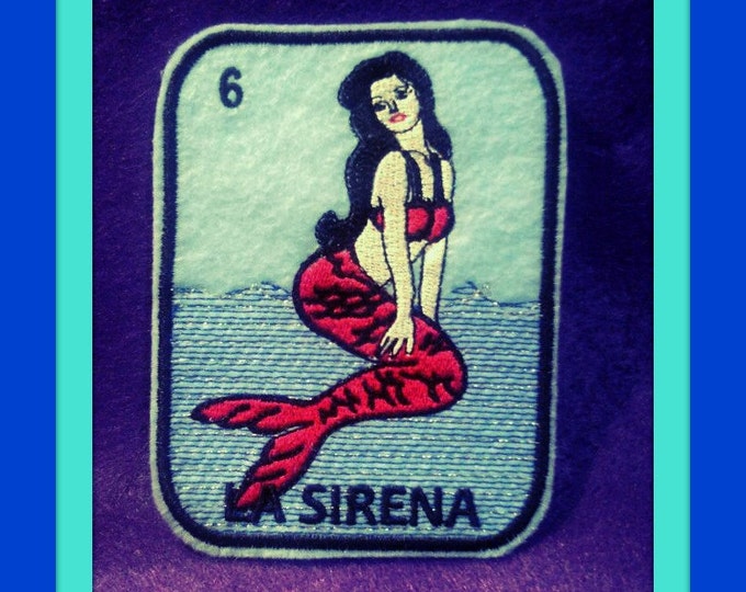 La Sirena Loteria Iron on Patch mermaid