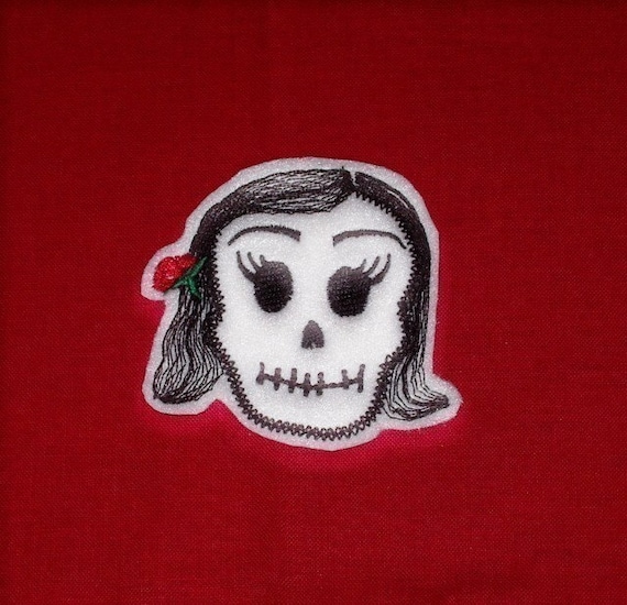 Mini La Bonita Skull Patch Day of the Dead