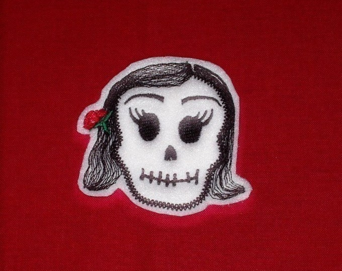 Mini  La Bonita Skull Patch Day of the Dead