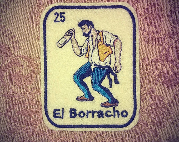 El Borracho Loteria Patch Iron On