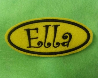 Felt oval name patch personalize it