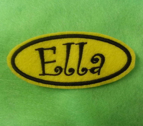 Felt oval name patch personalize it