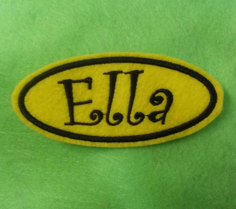 Felt oval name patch personalize it image 1