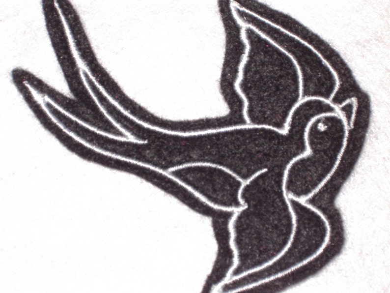 Pair of Swallow iron on patches tattoo inspired image 4