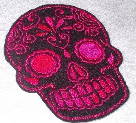 Day of the Dead, Sugar Skull EMBROIDERED patch '15'