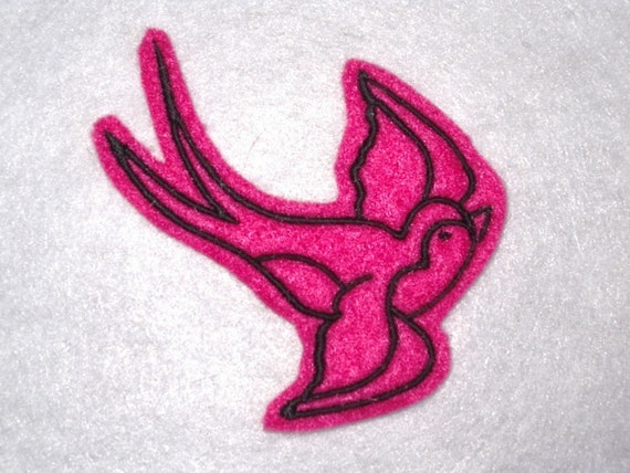 Pair of Swallow iron on patches tattoo inspired