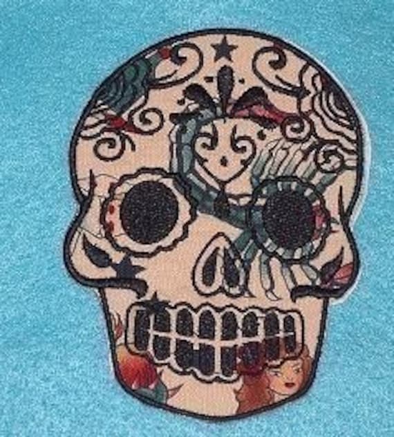 Day of the Dead, Sugar Skull EMBROIDERED patch 3
