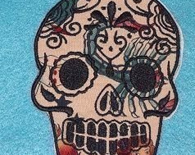 Day of the Dead, Sugar Skull EMBROIDERED patch 3