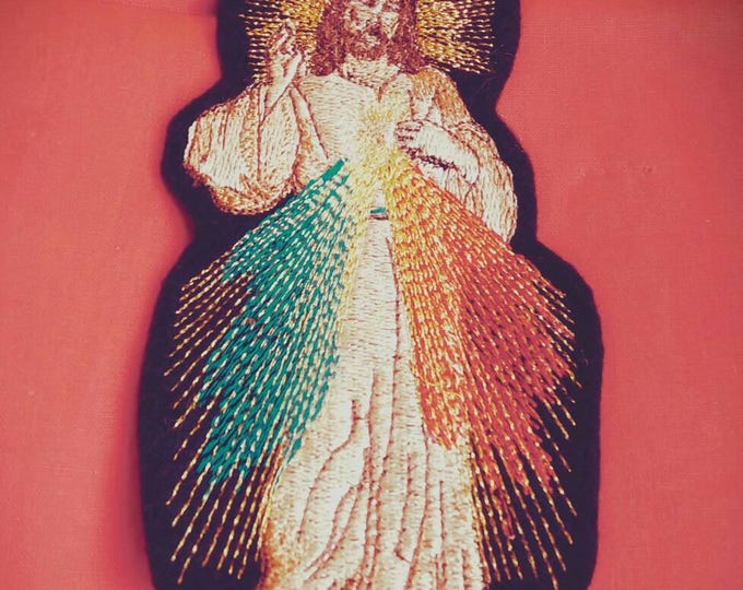 Jesus Divine Mercy  iron on patch mexican folkart