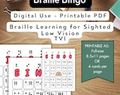 Classroom Bingo Cards: Braille for Sighted Learners, TVI, Low Vision, CVI (Printable PDF)