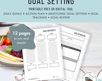 Printable Goal Setting Planner: Life, Health, Wellness, Fitness (PDF)
