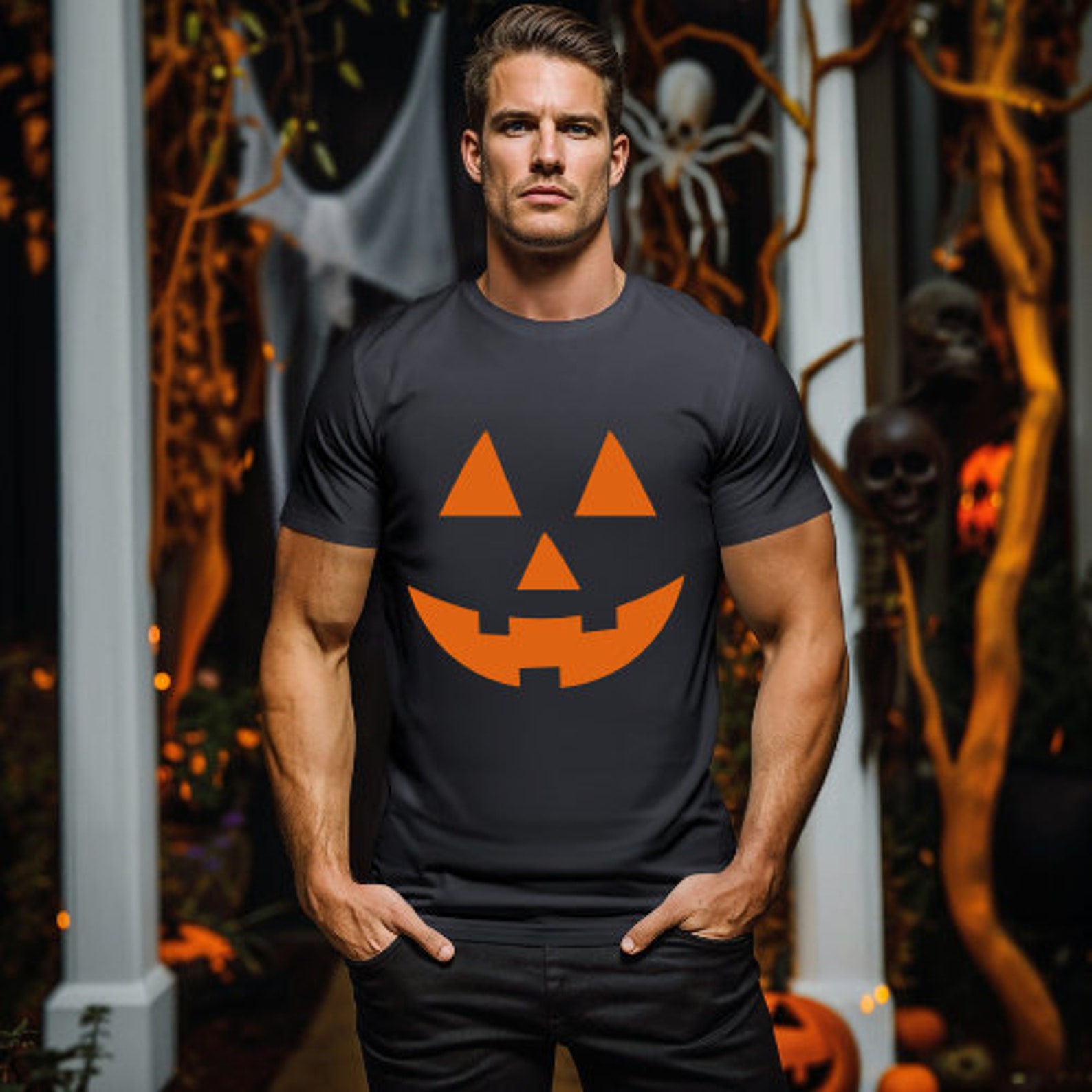 Jack O Lantern Tee, Jack O Lantern Pumpkin Face Shirt, Halloween Shirt ...
