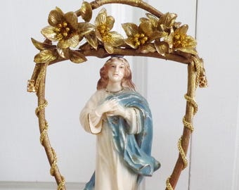 聖なる光背の木彫り：金箔を施したカトリックの装飾 - Etsy 日本