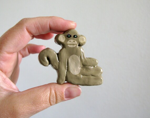 Monkey Drawer Knob Ceramic Pull For Kids Room Dresser Etsy