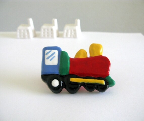Red Train Drawer Knob For Kids Room Etsy