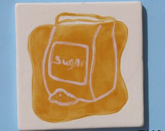 3" x 3" TILE of a piece of pie-Handmade Ceramic Tiles for your Project T113