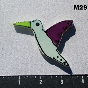 Humming Bird - Tiles are Kiln Fired, Handmade, and Ceramic for use in your Mosaic Design M2972