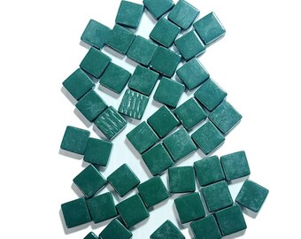 50 Mini Mosaic Tiles, Tiny Square Glass Tiles, Glass Mosaic Pieces, 12mmx12mm Color: Chive - MINI119