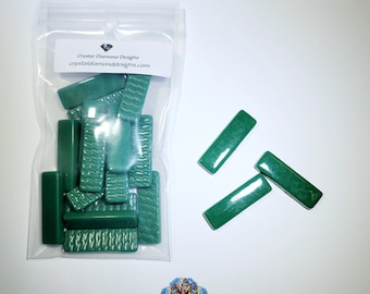 Crystal Subway Glass Mosaic Tiles 1/2"x1.5"x 4mm thick Approximately 20 to a bag. Color is  Evergreen  - SUB140