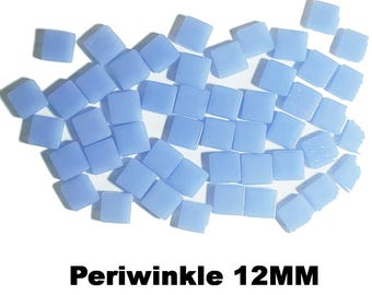 50 Mini Mosaic Tiles, Tiny Square Glass Tiles, Glass Mosaic Pieces, 12mmx12mm Color: Sky Blue - MINI101