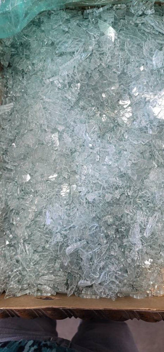 Clear TEMPERED GLASS  To use in you mosaic projects close to 3 pound M1757