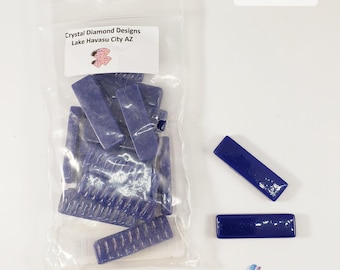 Crystal Subway Glass Mosaic Tiles 1/2"x1.5"x 4mm thick Approximately 20 to a bag. Color is Russian Navy  - SUB107