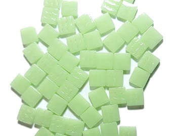 50 Mini Mosaic Tiles, Tiny Square Glass Tiles, Glass Mosaic Pieces, 12mmx12mm Color: Melon - MINI20