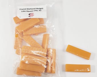 Crystal Subway Glass Mosaic Tiles 1/2"x1.5"x 4mm thick Approximately 20 to a bag. Color is Apricot  - SUB115