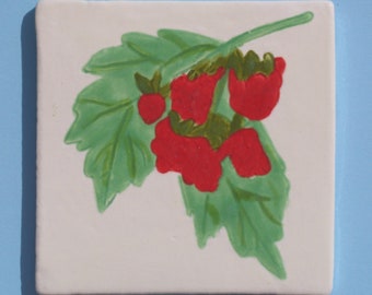 3" x 3" TILE of a piece of pie-Handmade Ceramic Tiles for your Project T127