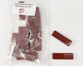 Crystal Subway Glass Mosaic Tiles 1/2"x1.5"x 4mm thick Approximately 20 to a bag. Color is Chestnut  - SUB112