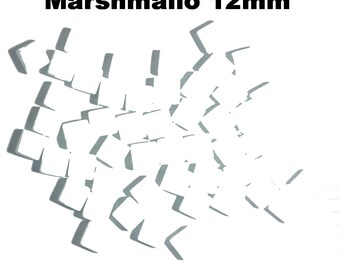 50 Mini Mosaic Tiles, Tiny Square Glass Tiles, Glass Mosaic Pieces, 12mmx12mm Color: Marshmallow White - MINI107