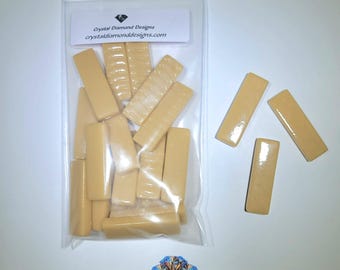Crystal Subway Glass Mosaic Tiles 1/2"x1.5"x 4mm thick Approximately 20 to a bag. Color is  Almond - SUB134