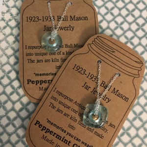 Vintage Ball Mason jar necklaces sterling silver chain