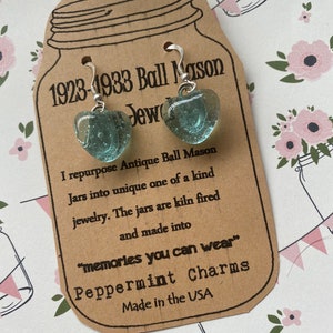 1923-1933 Ball Mason Jar Heart earrings