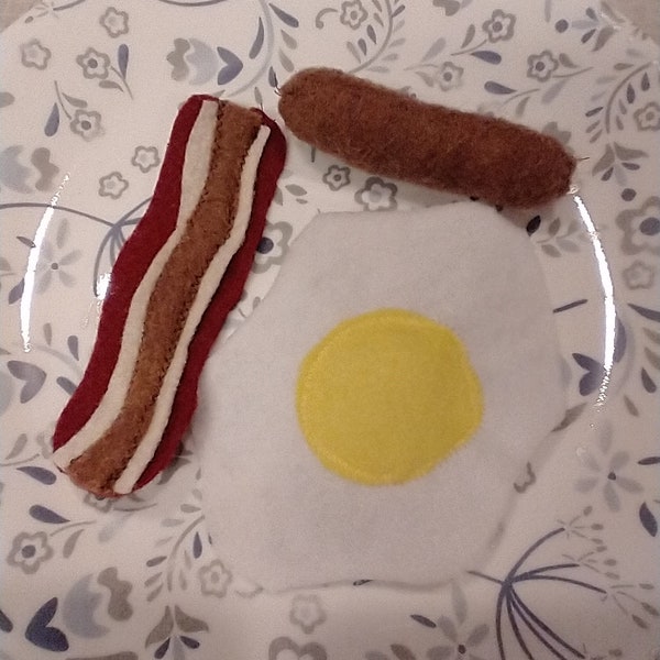 Pretend food - Felt Egg Bacon Sausage
